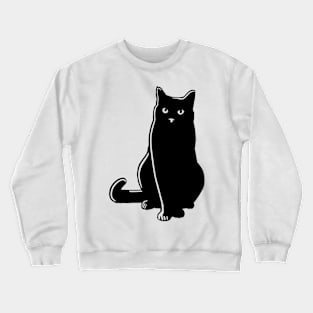 Cat Black Silhouette Pet Animal Cool Style Crewneck Sweatshirt